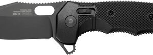 SOG KNIFE SEAL XR BLACK CRKTE - 3.9" PLN EDGE FLDR BLACK USA