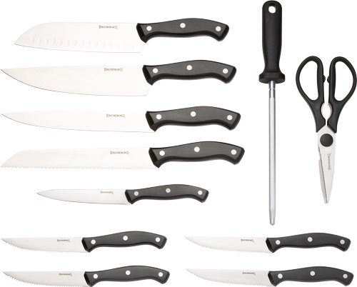BROWNING KNIFE KITCHEN SET W/ - BUTCHER BLOCK