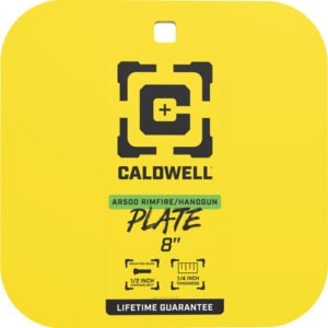 CALDWELL AR500 8" GONG TARGET - 1/4" RIMFIRE/HANDGUN STEEL YLW