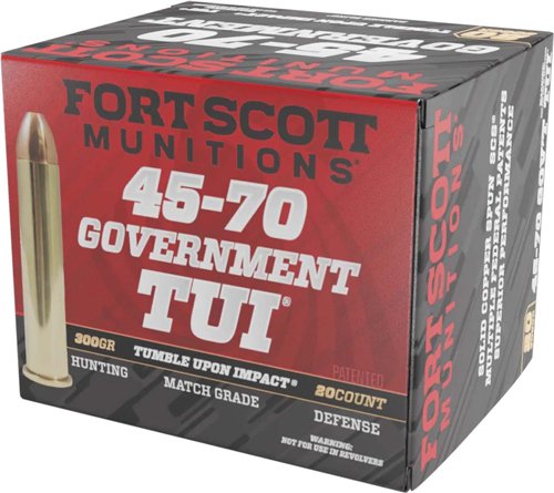 FORT SCOTT 45-70 GOV 300GR TUI - SOLID COPPER 20RD 10BX/CS