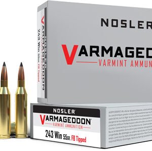 NOSLER VARMAGEDDON 243 WIN - 55GR FBT 20RD 10BX/CS