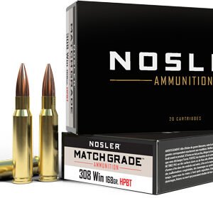 NOSLER MATCH 308 WIN 168GR - CUSTOM COMP HPBT 20RD 10BX/CS