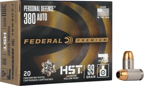 FEDERAL PREMIUM 380 ACP - 99GR HST JHP 20RD 10BX/CS