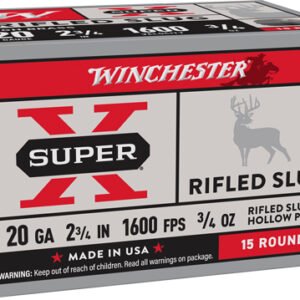 WINCHESTER SUPER-X 20GA 2.75" - 3/4OZ RIFLES SLUG 15RD 10BX/CS