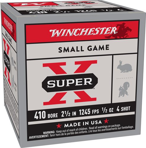 WINCHESTER SUPER-X 410 2.5" - 1/2OZ #4 25RD 10BX/CS