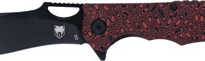 COBRATEC NIGHTHAWK FOLDER - 3.62" BLACK D2 BLADE/RED G-10