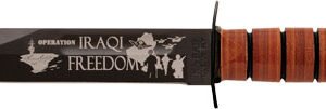 KA-BAR USMC OPERATION IRAQI - FREEDOM 7" W/LEATHER SHTH USMC
