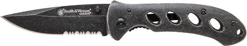 S&W OASIS SMALL LINER LOCK - KNIFE 2.6" STONEWASH BLADE