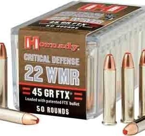HORNADY CRITICAL DEFENSE 22WMR - 45GR FTX 1000FPS 50RD 40BX/CS