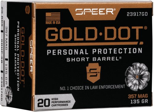 SPEER GOLD DOT 357 MAG 135GR - GDHP SHORT BARREL 20RD 10BX/CS