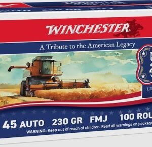 WINCHESTER USA 45 ACP 230GR - FMJ-RN 100RD 250TH ANV 5BX/CS