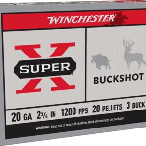 WINCHESTER SUPER-X 20GA 2.75" - #3 BUCK 20 PELLETS 5RD 50BX/CS